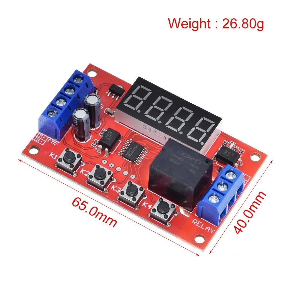 Программируемый таймер реле задержки времени DC 12V 24V двойной МОП трубка светодиодный цифровой реле задержки времени цикл з