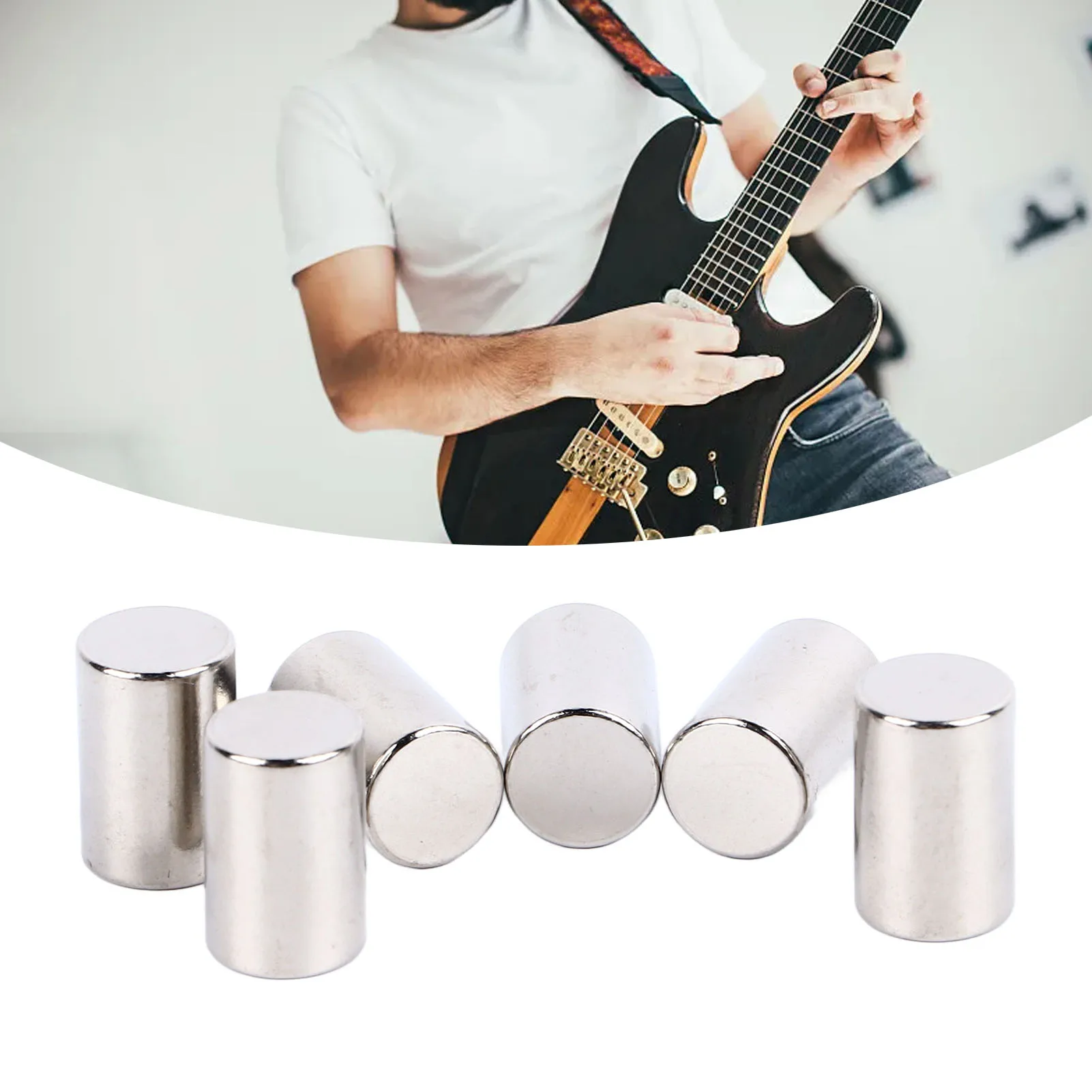 

6Pcs Electric Guitar Polepiece Metal Professional Pickup Slug Rod For Bass Guitar