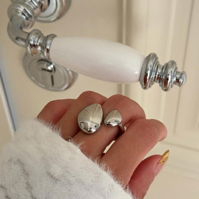 Минималистичное высококачественное регулируемое открывающееся кольцо на палец