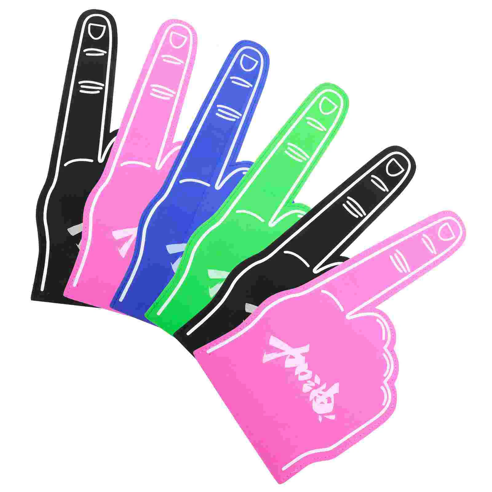 

6 Pcs Eva Palm Foam Finger for Sporting Events Portable Fans Plastic Gloves Cots