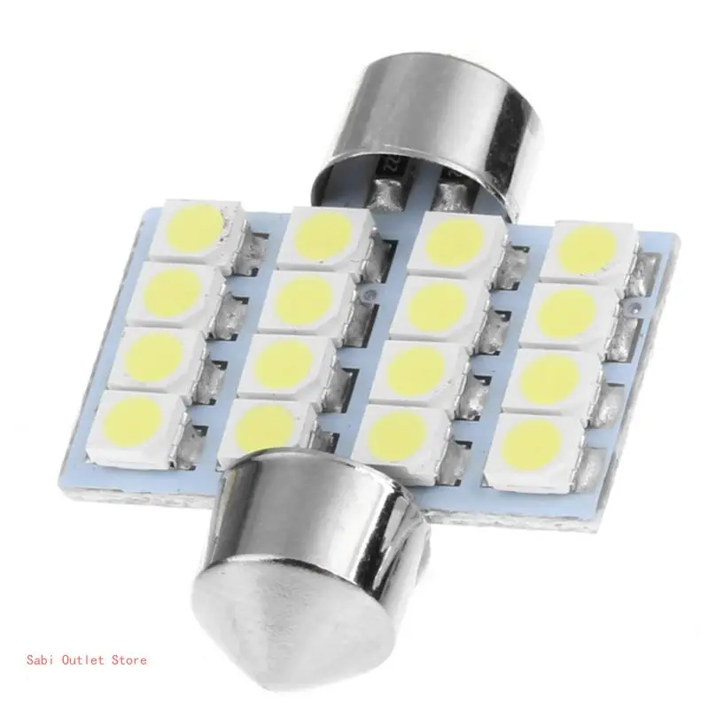 1шт 31 мм 3528 16SMD Автомобильный светодиодный купольный гирлянда с двойным