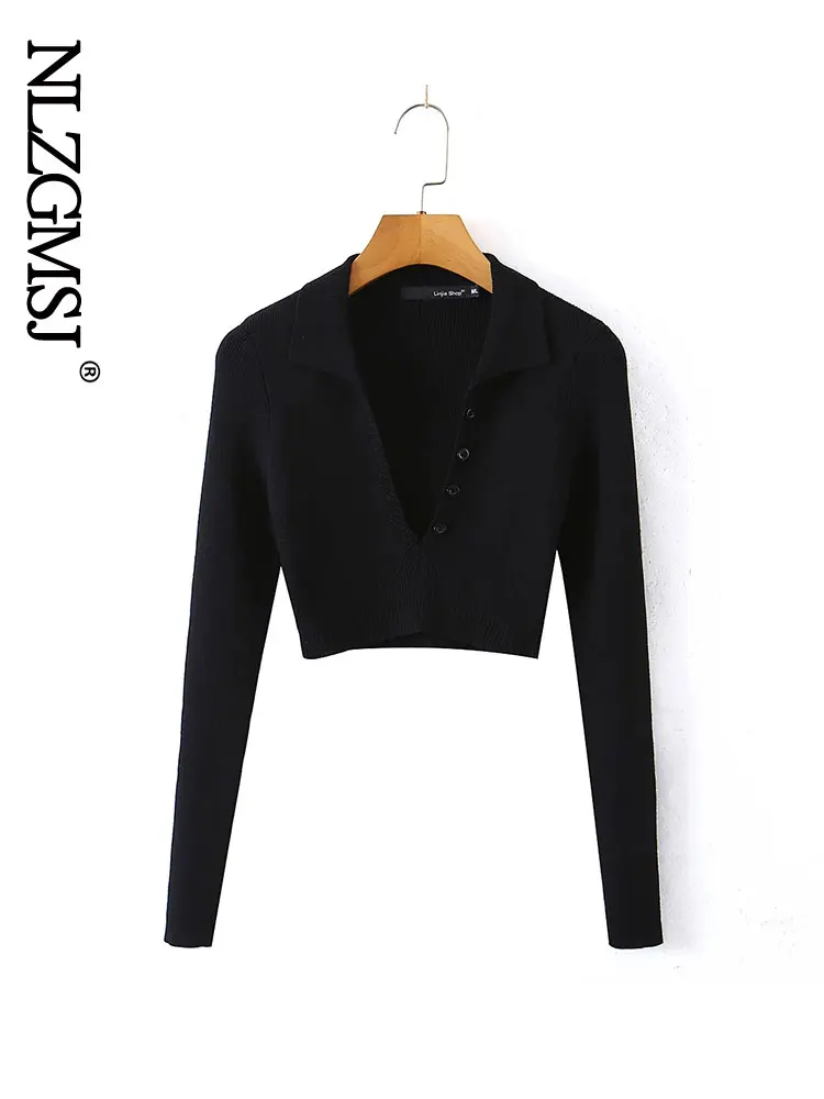 

Женский трикотажный свитер с длинным рукавом и V-образным вырезом