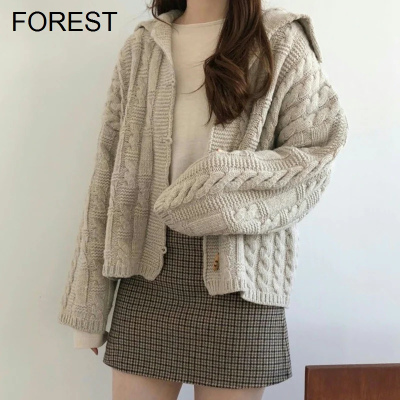 

Sweater Cardigan Women's Spring and Autumn 2021 New Lazy Gentle Style Knitted Cardigan Design