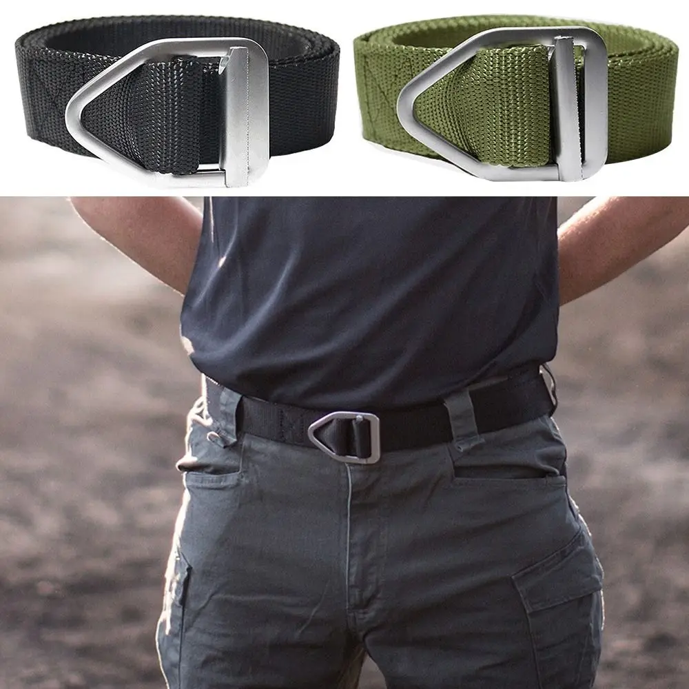Design Quick Drying Vintage Non-Porous Canvas Strap Nylon Braided Belt Silver Alloy Buckle Waistband Weave Waist Band