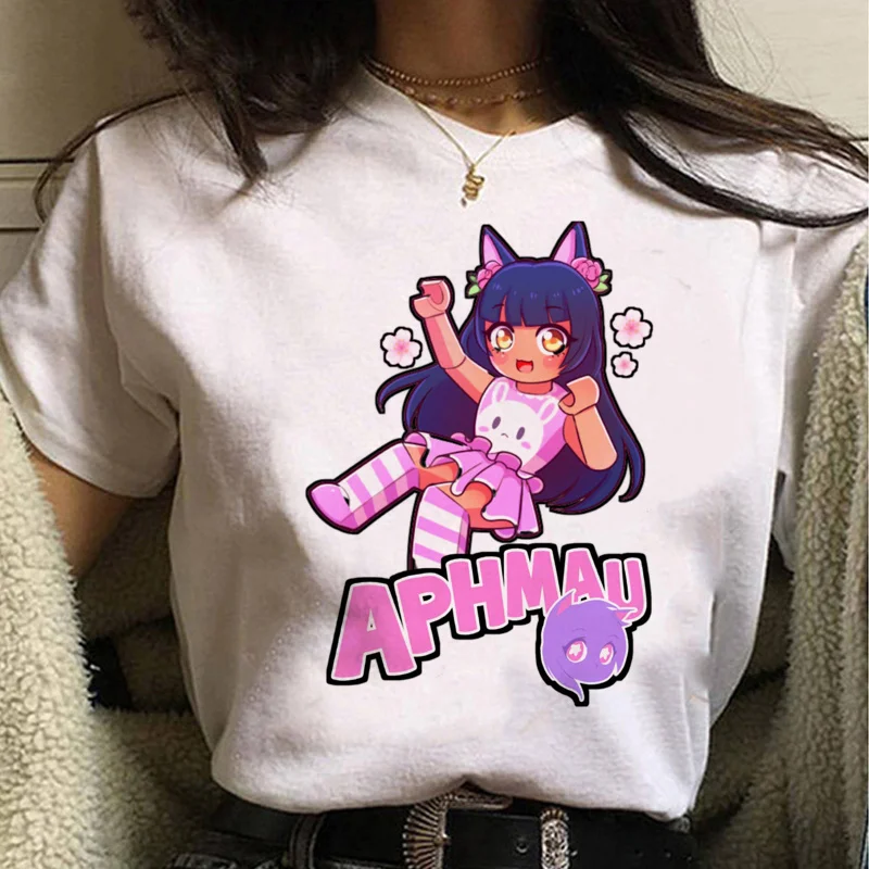 

aphmau tshirt men white t shirt funny print anime grunge clothes aesthetic couple clothes