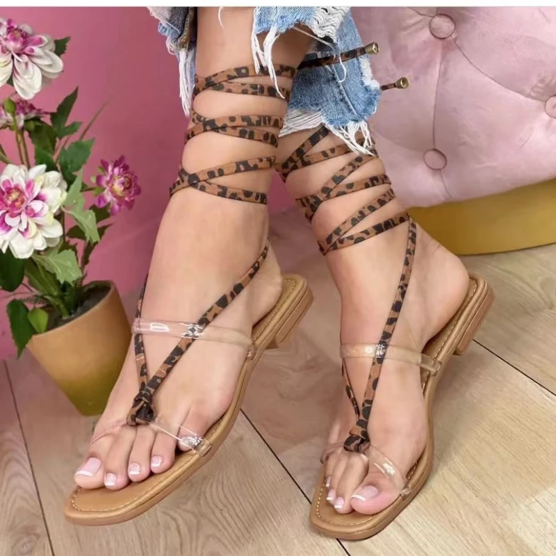 

2022 Roman sandals women cross-tied femme shoes clip toe beach shoes slingback sandalias woman narrow band gladiator flip-flops