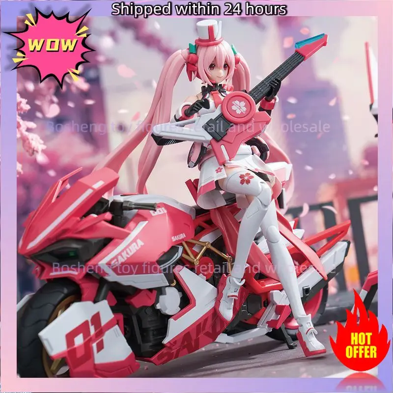 Фото В наличии: SOSKILL Hatsune Miku Sakura Miku Locomotive Mobile Suit Girl Assembly Ver. Коллекционная аниме-фигурка 16 см №2
