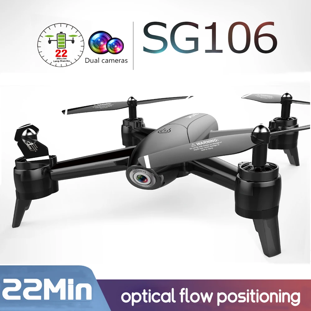 

New RC Drone SG106 4K HD Wide Dual Camera Optical Flow Aerial Quadcopter Aircraft Wifi FPV Dron Long Battery Life Kids Toys