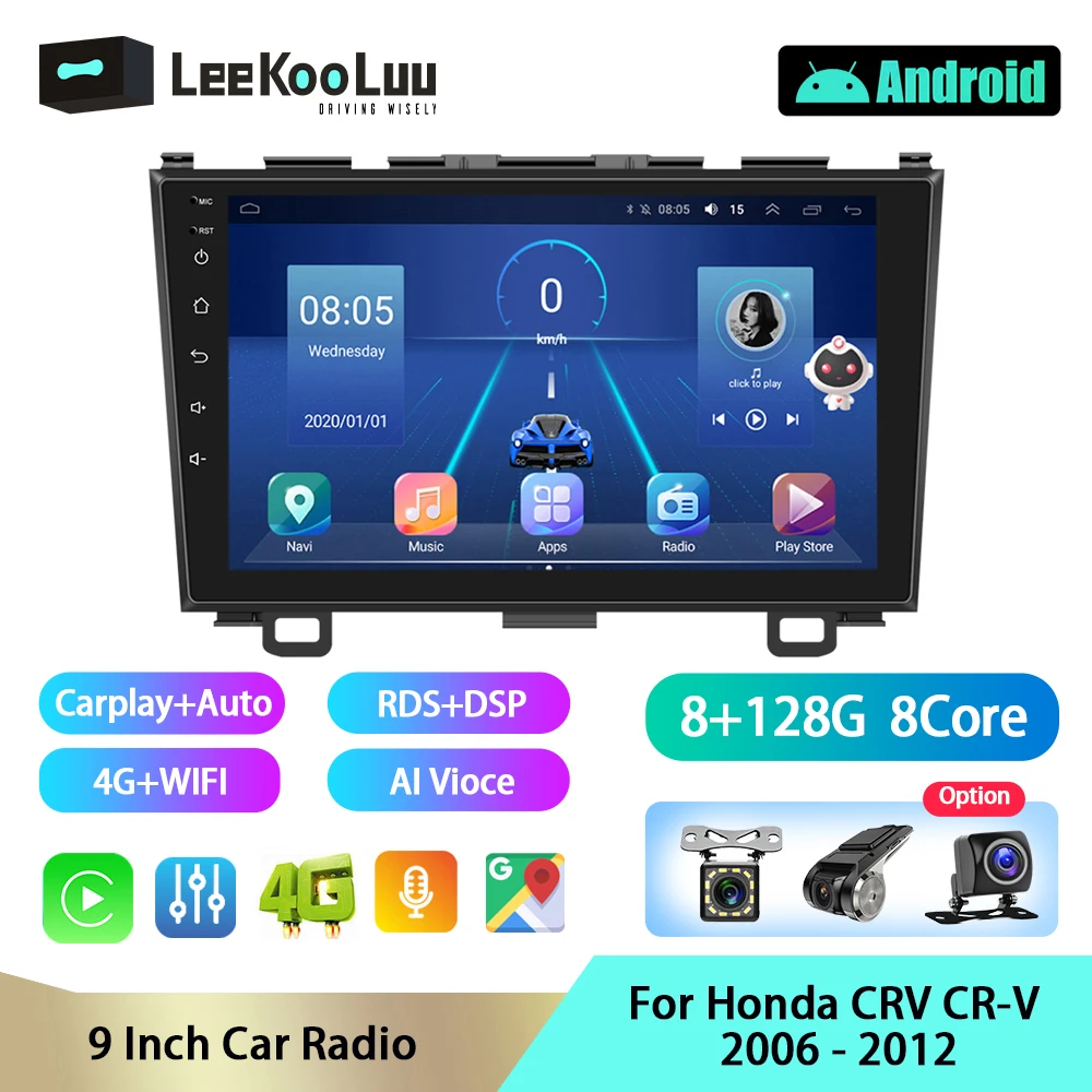 

LeeKooLuu Car radio 2 din android stereo multimedia Player AUTO For Honda CRV CR-V 2006 - 2012 GPS Navigation Wifi DSP Carplay