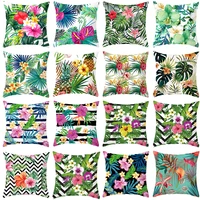 45x45cm tropical plants flower throw pillow case summer green leaves decorative modern pillowcase tropical plants pillow cover