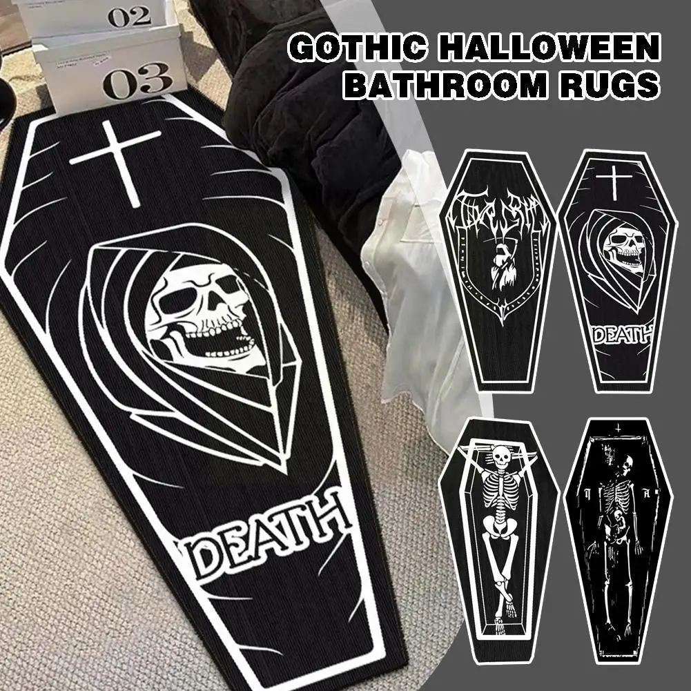 

Largeготические коврики на Хэллоуин для ванной, напольный коврик, панк, ужас, украшение на Хэллоуин, коврик для спальни, коврик для дома, ванной комнаты S4W3