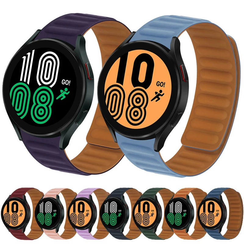 

20mm 22mm Band for Samsung galaxy watch 4/classic 46mm 42mm/active 2/3 Magnetic Silicone bracelet Huawei watch gt 2/3/Pro strap