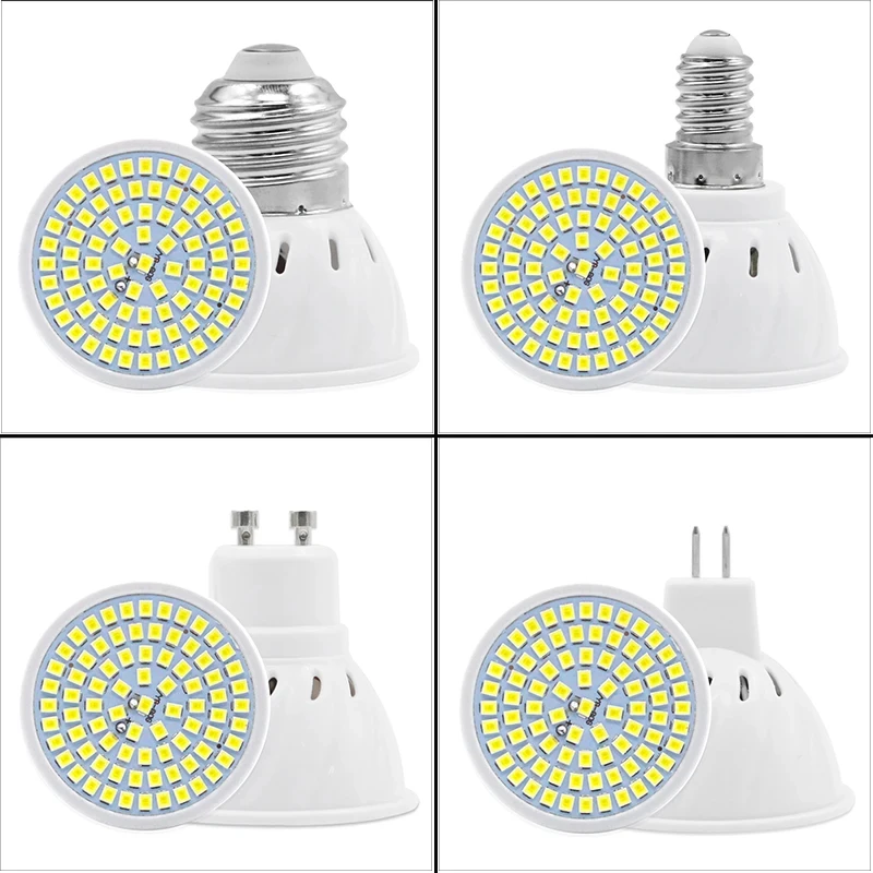 Лампочка GU10 E27 для прожектора 36 54 72 светодиода SMD 2835
