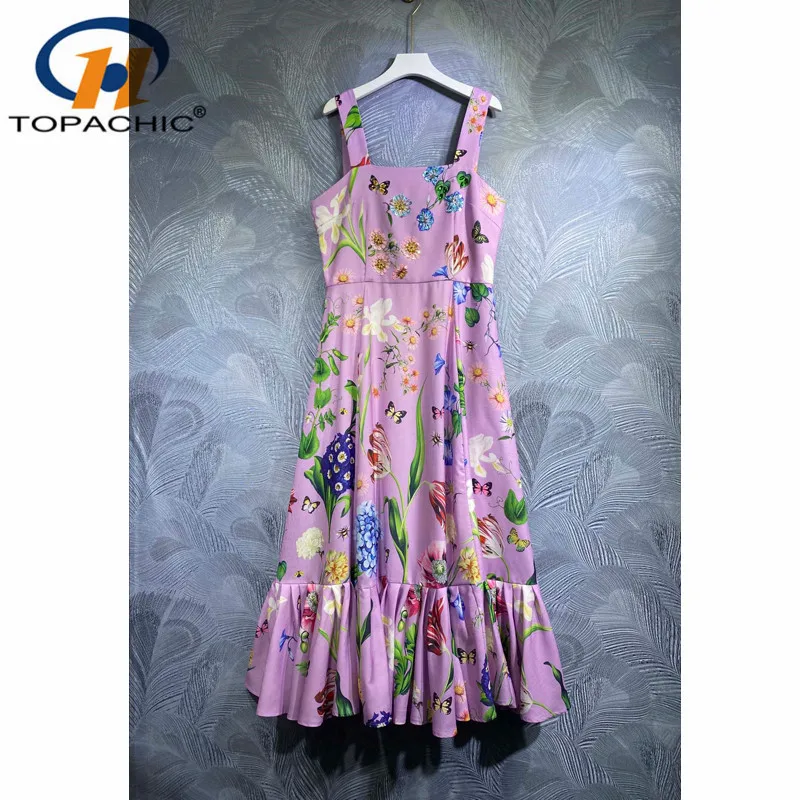 

5.8 High Quality Beach Sweet Heavy Industry Beading Sequins Print Slash Collar Spaghetti Strap Spliced Ruffle Long Dress Women