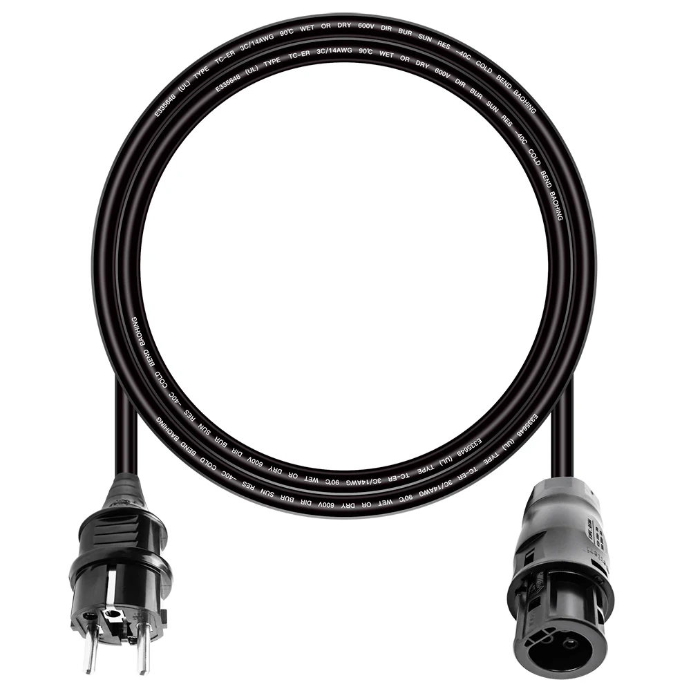 

Кабель 14 AWG с коннектором BC01, удлинитель переменного тока с вилкой европейского стандарта, 3-жильный разъем для солнечного микро-инвертора, 5 м или 2 м