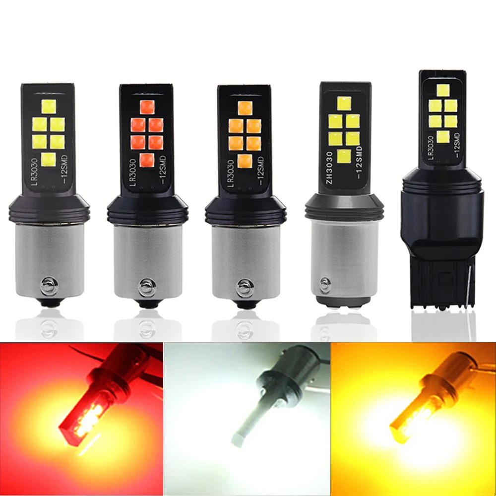

1PCS Universal 1157 P21w 12LED Car Reserve Lamps Auto Styling Accessories Brake Light Turn Signal Bulbs 12V License Signal Lamps