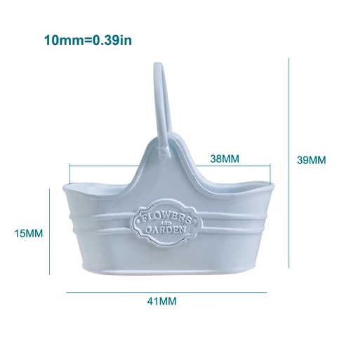 Металлическая корзина для цветов ZTOYL для кукольного домика 1:12