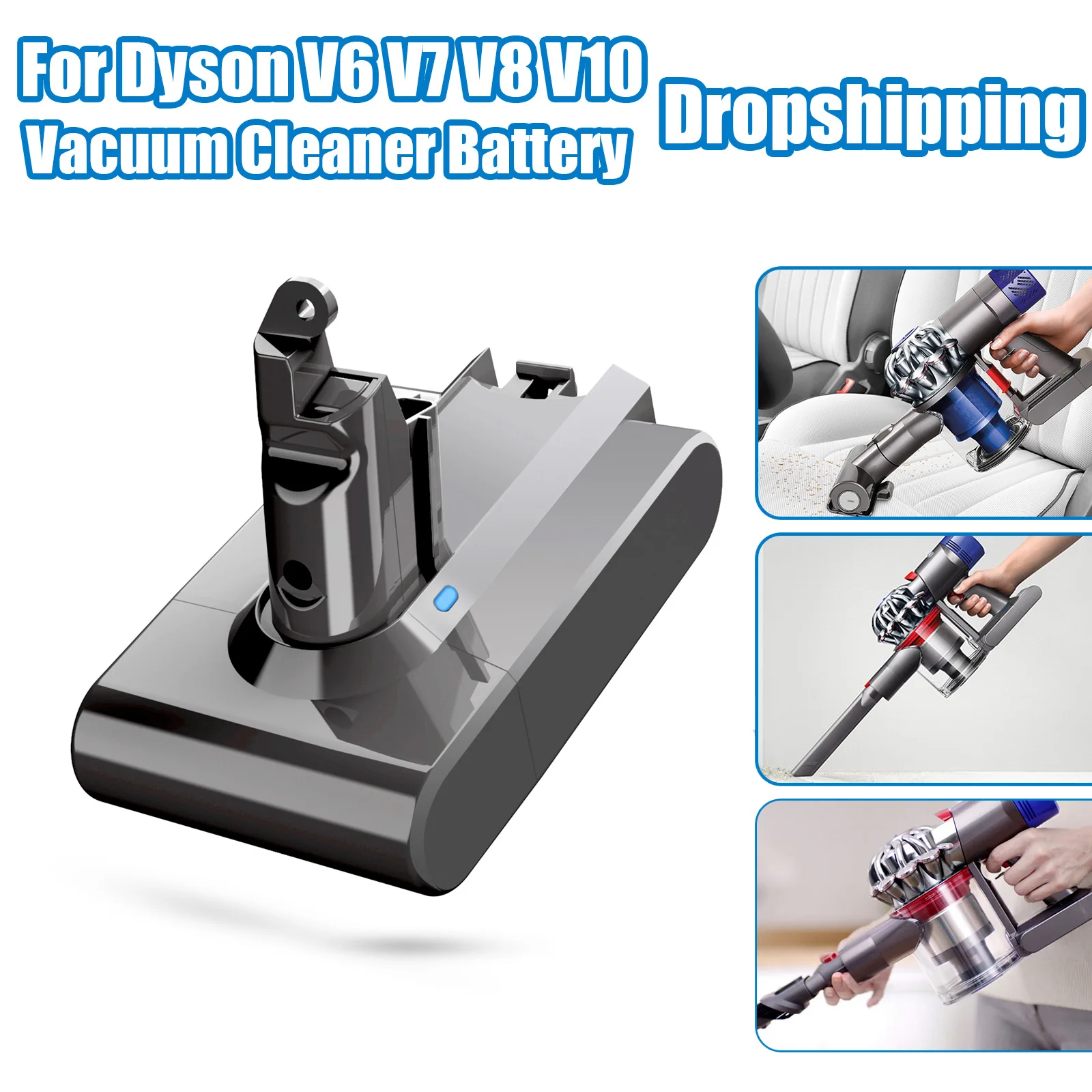

Vacuum Cleaner Battery for Dyson V6 V7 V8 V10 Series SV07 SV09 SV10 SV12 DC62 Absolute Fluffy Animal Pro Rechargeable Bateria