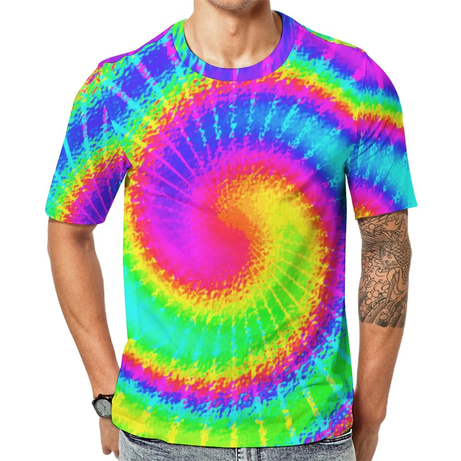 

Красочная Ретро футболка в стиле 60-х годов, футболки в стиле хиппи психоделического Харадзюку, дизайнерская футболка с коротким рукавом, Лидер продаж, милые летние футболки оверсайз