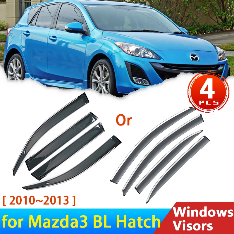 Черные дефлекторы лобового стекла для Mazda3 MK 2 SP25 II Hatch BL 2010 ~ 2013 2012 2011 аксессуары
