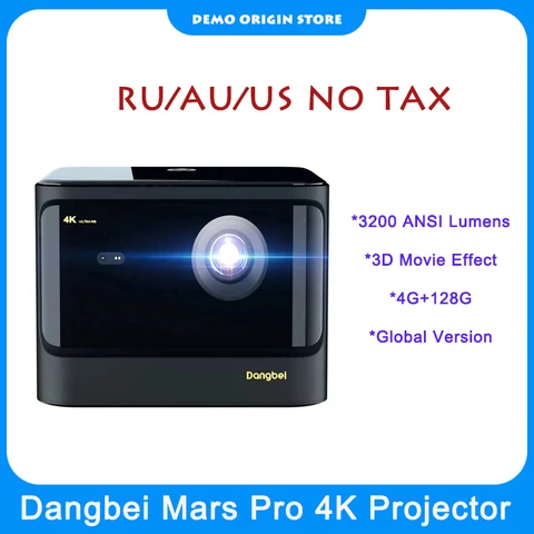 Лазерный проектор Dangbei Mars Pro 4K, 3200 ANSI люмен, проектор 3D Android, домашний кинотеатр, проектор для домашнего кинотеатра