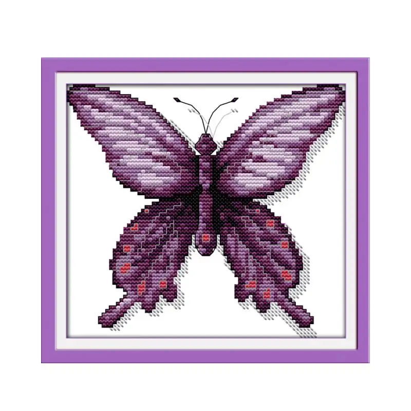 Фиолетовой бабочки поделки животных домашний декор Счетный напечатаны на холсте