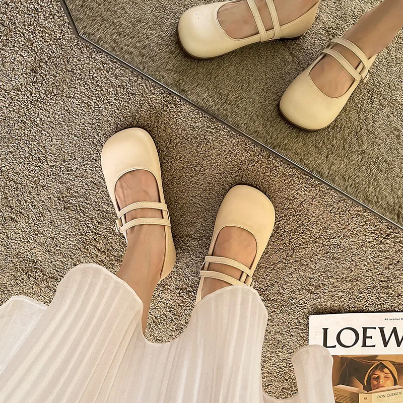 2022 Classics Style Women Shoes Mary Janes Fashion Shoes Woman Big Head Casual Loafers Retro Spring Autumn New Ladies Shoes