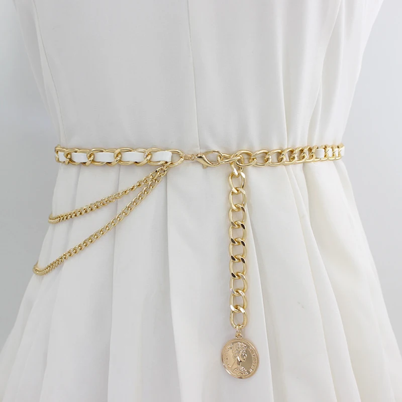 

Women Metal Waist Chain Women Belt Versatile Chain Thin Belt Pendant Clothing Accessories Decorative Belly Chain Waistchain New