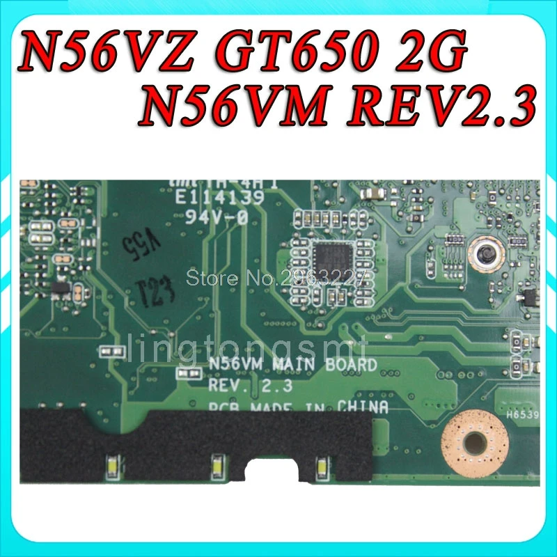 Материнская плата N56VM REV2.3 подходит для N56VJ N56VZ N56VB GeForce GT650M 2 Гб N56V n56vm N56VV
