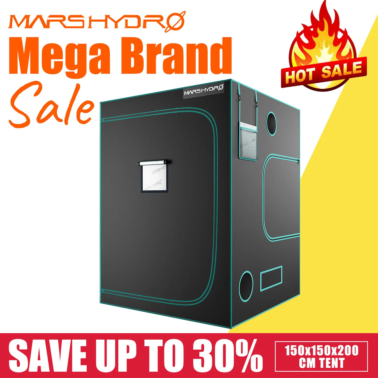 Тент Mars Hydro 1680D для выращивания растений, 150x150x200 см Тент Mars Hydro 1680D для выращивания растений, 150x150x200 см