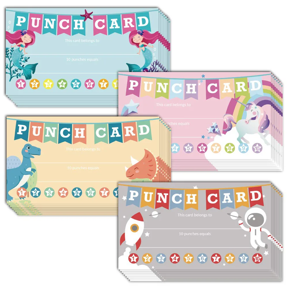 

10-50pcs Punch Cards 3.5 X 2 Inch Incentive Reward Card for School Teacher Motivation Kid Behavior Homeschool Classroom Supplies