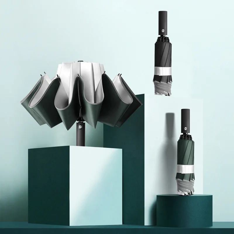 

Fashion And Convenient Folding Automatic Three-fold Umbrella Anti-ultraviolet Reverse Umbrella