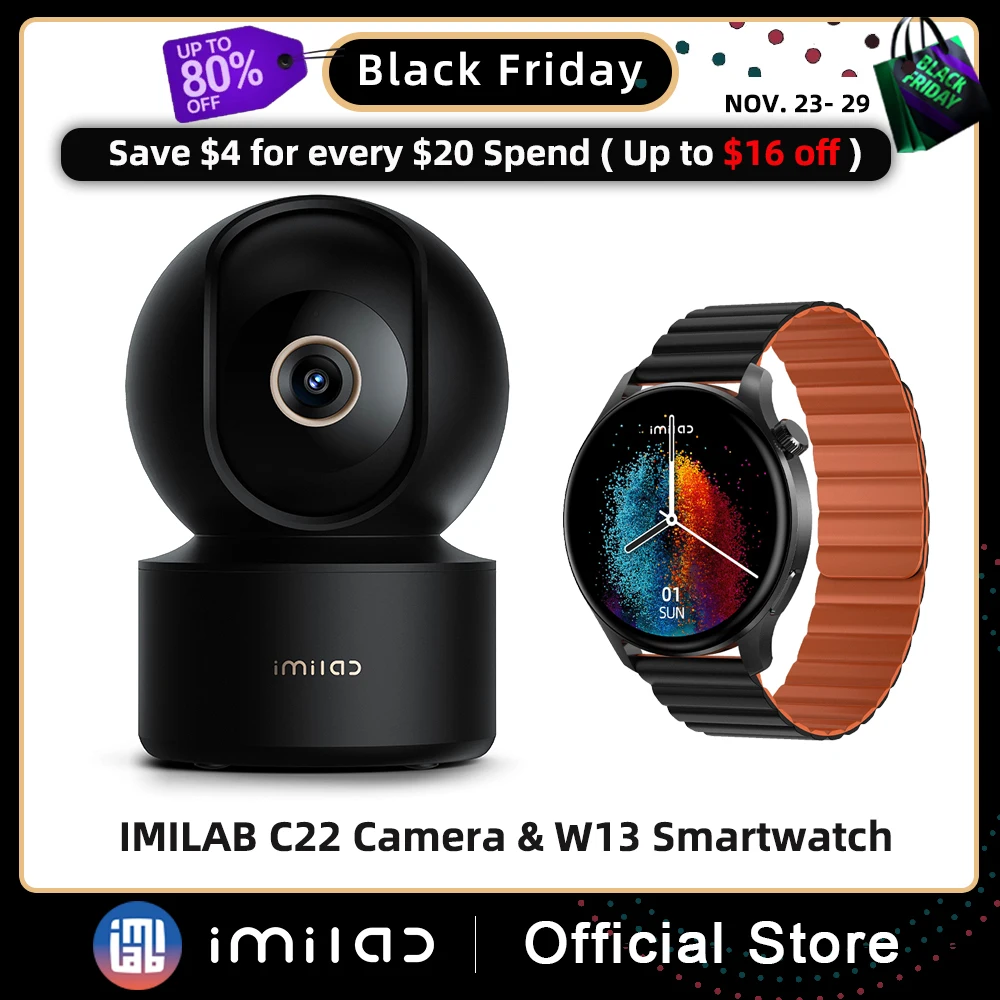 

2023 NEW IMILAB C22 Smart Camera 3K with W13 AMOLED Smart Watch