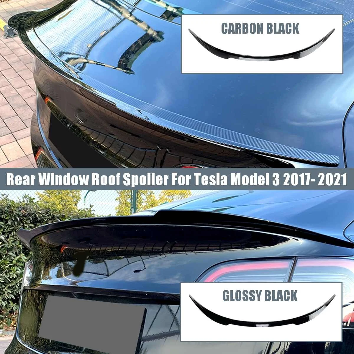 

Rear Window Roof Spoiler Sun Rain Shade Vent Visor Lip For Tesla Model 3 2017-2021 Exterior Parts Wing Spoiler Car Styling
