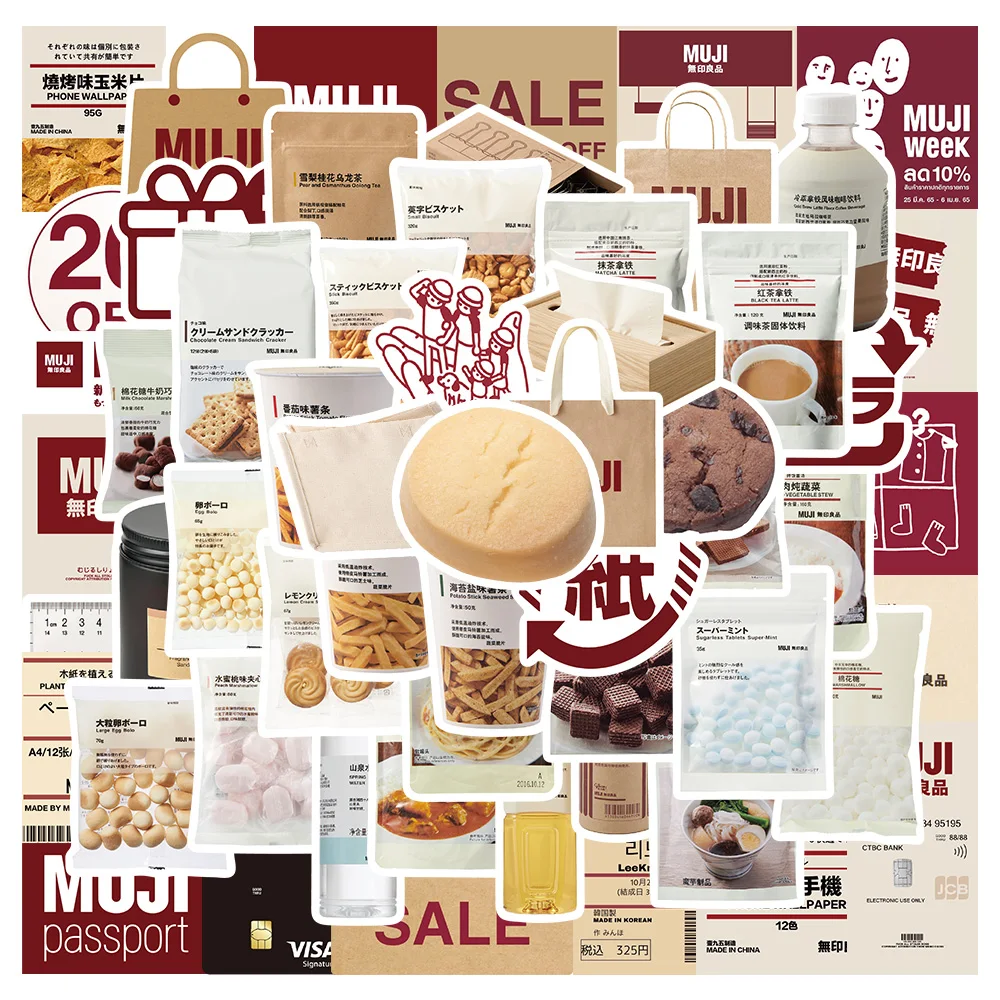 

10/58Pcs Japanese Grocery Brands Stickers Fashion Cool Graffiti Decals for Luggage Phone Skateboard Guitar Stickers Kids Toys