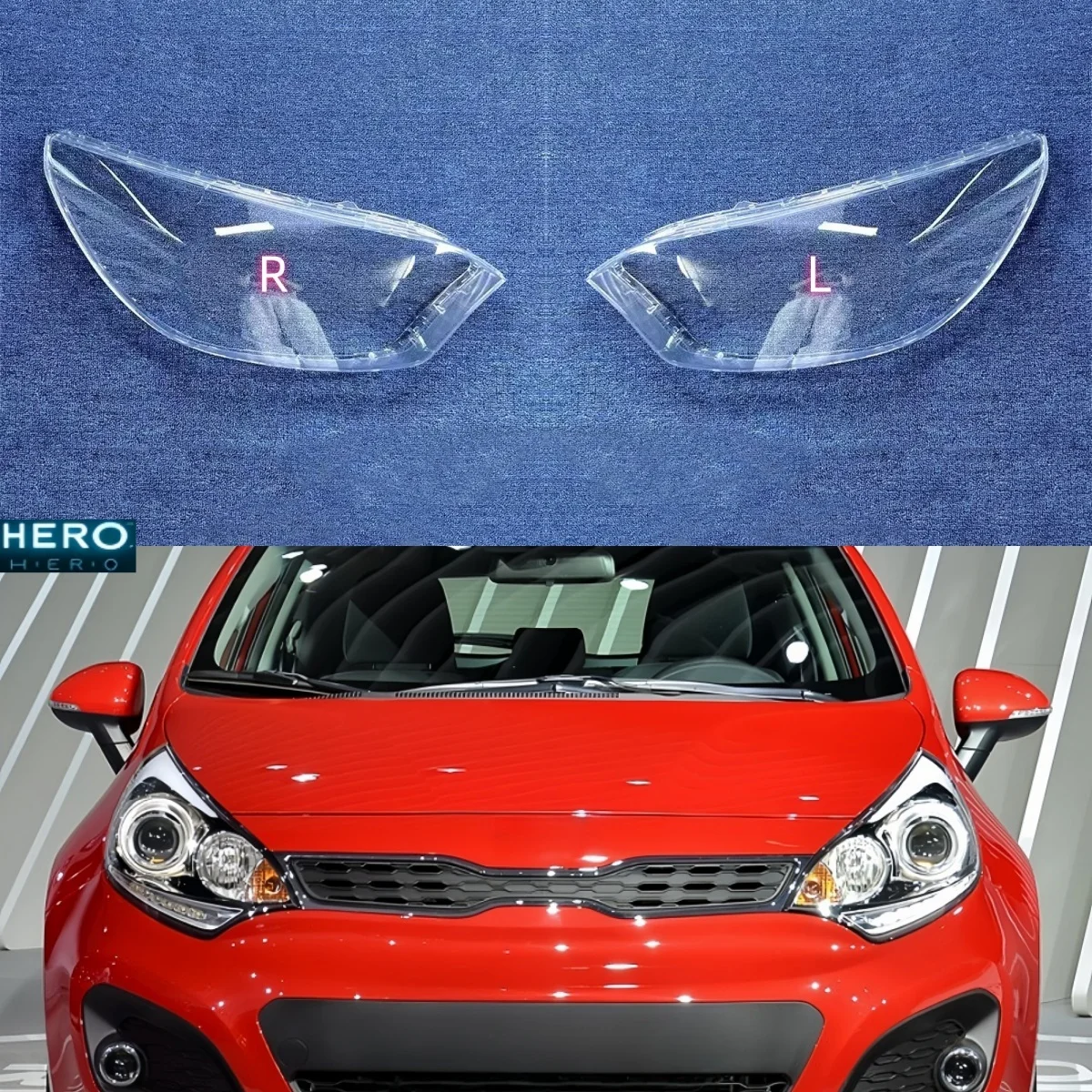 

Для Kia Rio Hatchback 2012, крышка передних фар, прозрачный корпус фары, линза из плексигласа, замена оригинального абажура