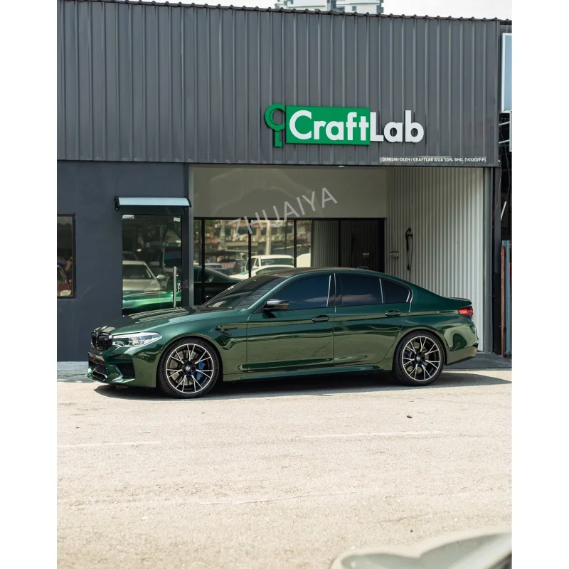 ZHUAIYA Gloss Metallic Green Vinyl Wrap film wrapping bright 152*18m roll quality Warranty covering voiture