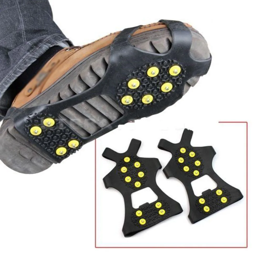 

1Pair 10 Studs Anti-Skid Snow Ice Gripper Climbing Shoe Spikes Grips Cleats Overshoes Crampons Spike Shoes Crampon S/M/L/XL
