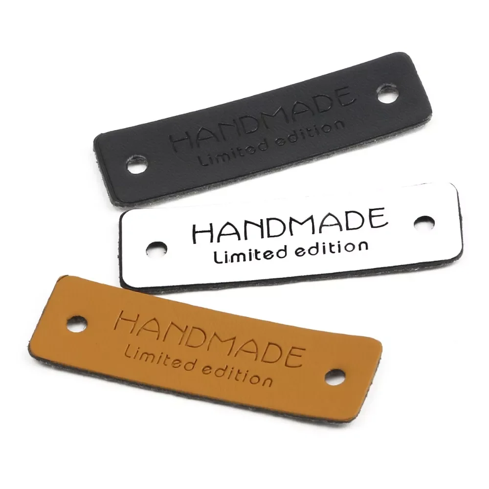 

24PCS/pack Made With Love PU Leather Labels Tags Material For DIY Handmade Quilting Clothing Bags Decoration Supplies