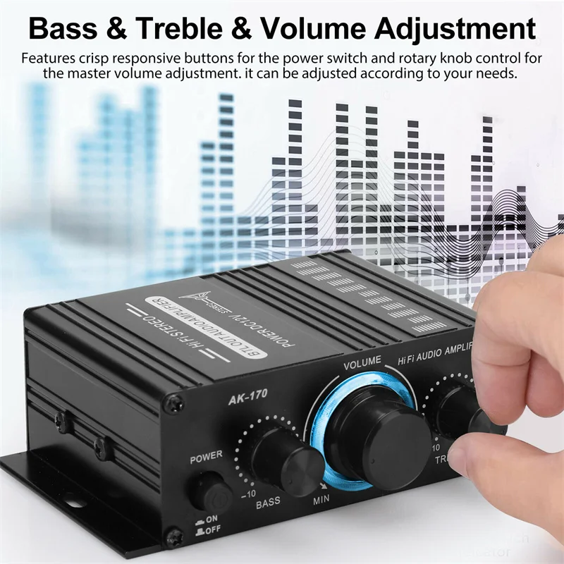 

400W 12V 2 Channel Powerful Digital Stereo Audio Power Amplifier HiFi Bass Amp 2 Channel Car Sound Amplificador Home Theater