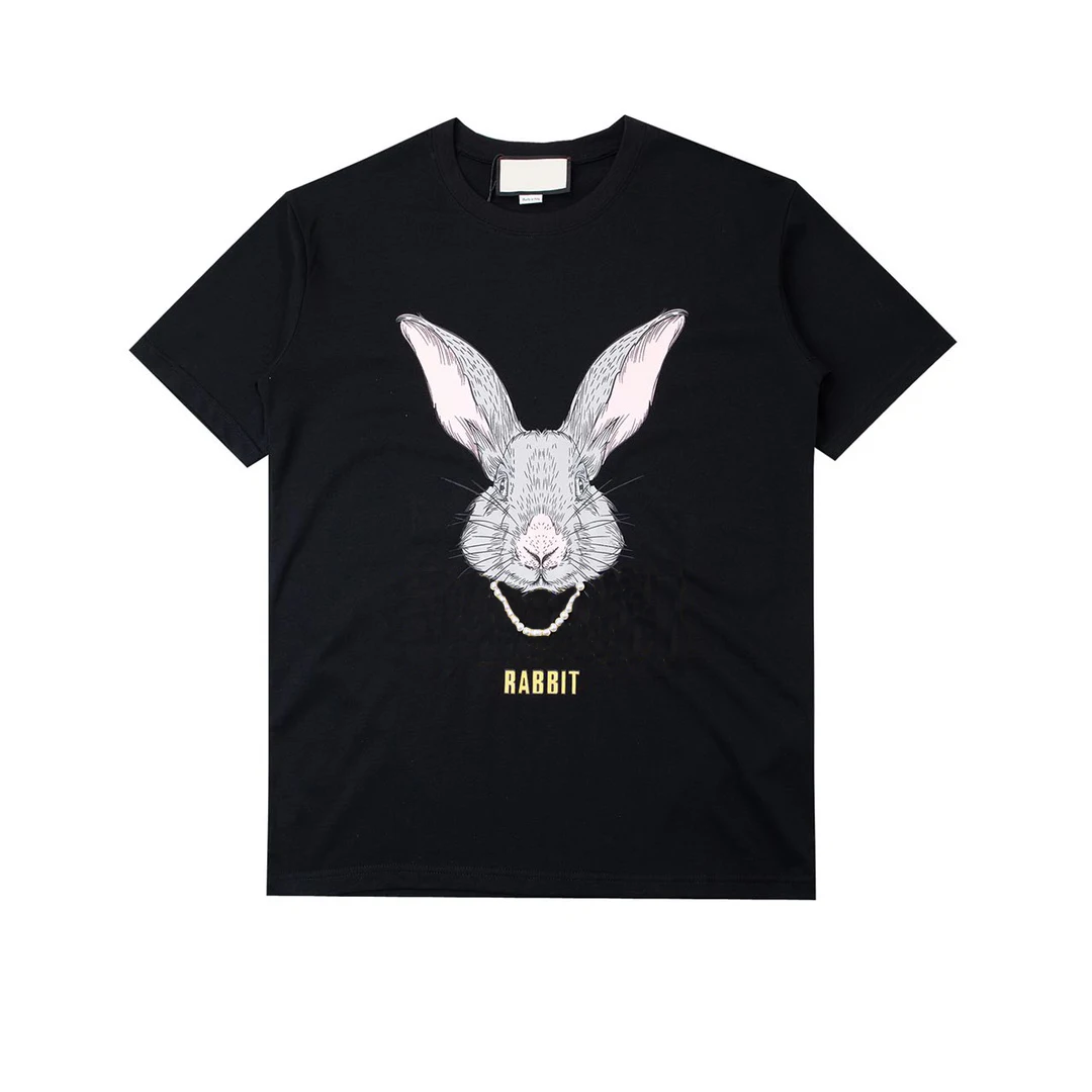 

2022 Luxury Brand Rabbit Print t-shirts Women Best Quality Luxury 100th Anniversary Tiger T-Shirt Thick Cotton Emboridery Tees