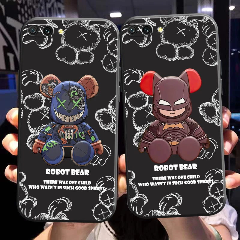 

Marvel Luxury Cute Bear Phone Case For Huawei Honor 10X 9X Lite Pro 10 10i 9 9A Soft Black Liquid Silicon Silicone Cover Coque