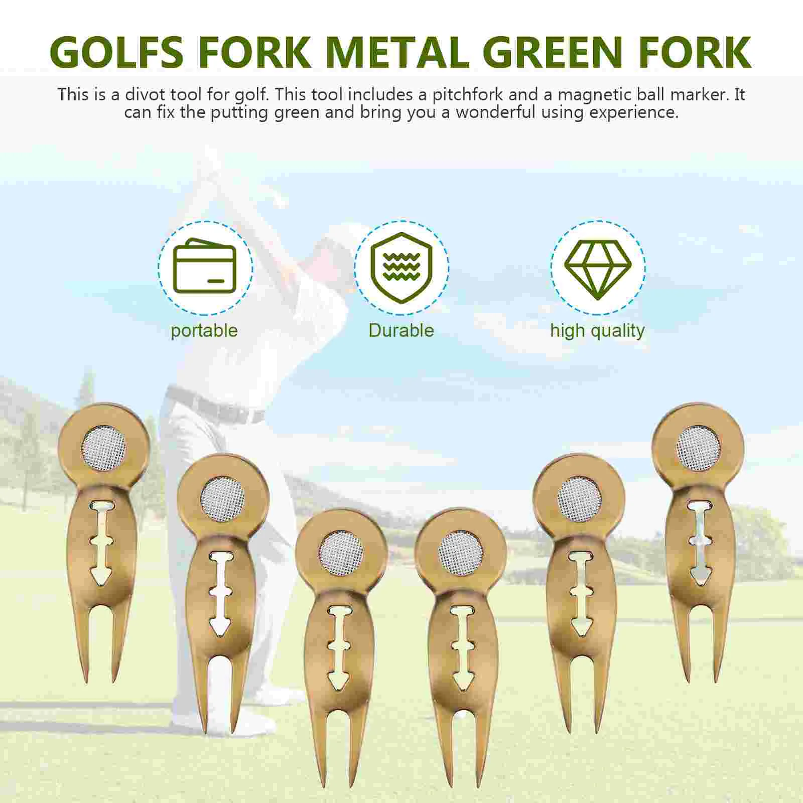 

Golfs Divot Repair Tool Fork Metal Golfs Divot Tool Golfs Markers