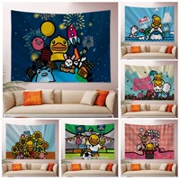 kwaii yellow duck anime tapestry for living room home dorm decor ins home decor