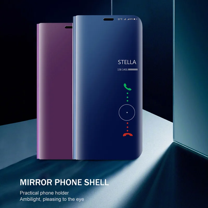 Роскошный флип-чехол Smart Mirror для Xiaomi Redmi Note 11 10 9 9s 8 8T 10s 11T Pro Max Plus 9A 9C Mi 9T Lite Poco X3 5G Cover