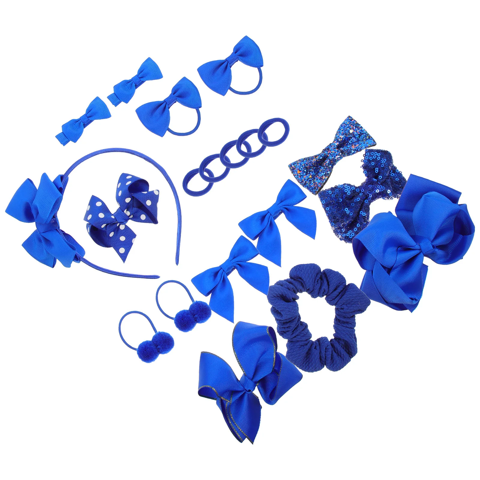 

Klein Blue Hairpin Girls Bows Band Rope Clips Ties Ponytail Holders Baby Headbands