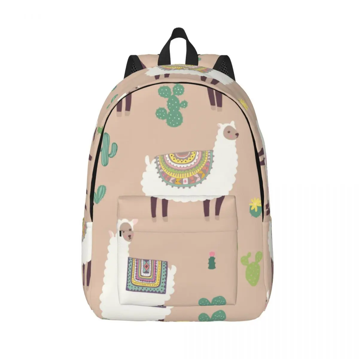 Men Women Backpack Large Capacity School Backpack for Student Cute Llama And Cactus School Bag