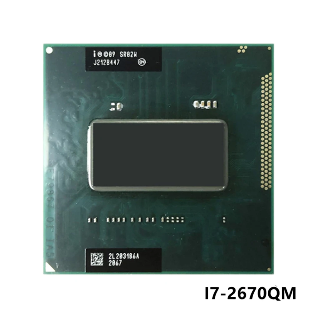 

Intel Core i7-2670QM i7 2670QM SR02N 2.2 GHz Quad-Core Eight-Thread CPU Processor 6M 45W Socket G2 / rPGA988B
