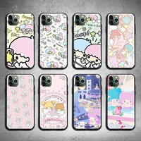 cartoon cute little twin stars phone case for iphone 13 12 11 pro max mini xs max 8 7 6 6s plus x 5s se 2020 xr cover