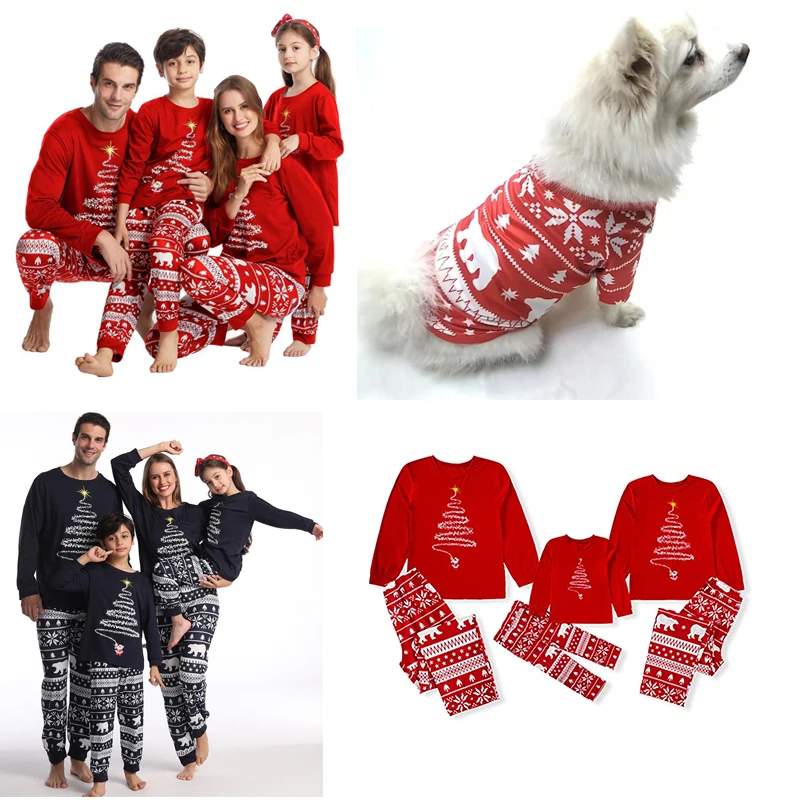 

Winter 2022 New Year Red Christmas Pajamas For The Whole Family Mother Kids Clothes Couples Christmas Pajamas Clothing Set